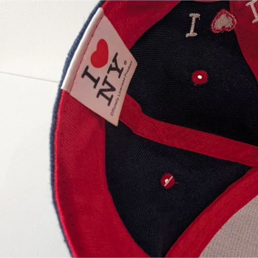 I LOVE N.Y. One Size Fits All Blue/Red Embroidered Snapback Baseball C